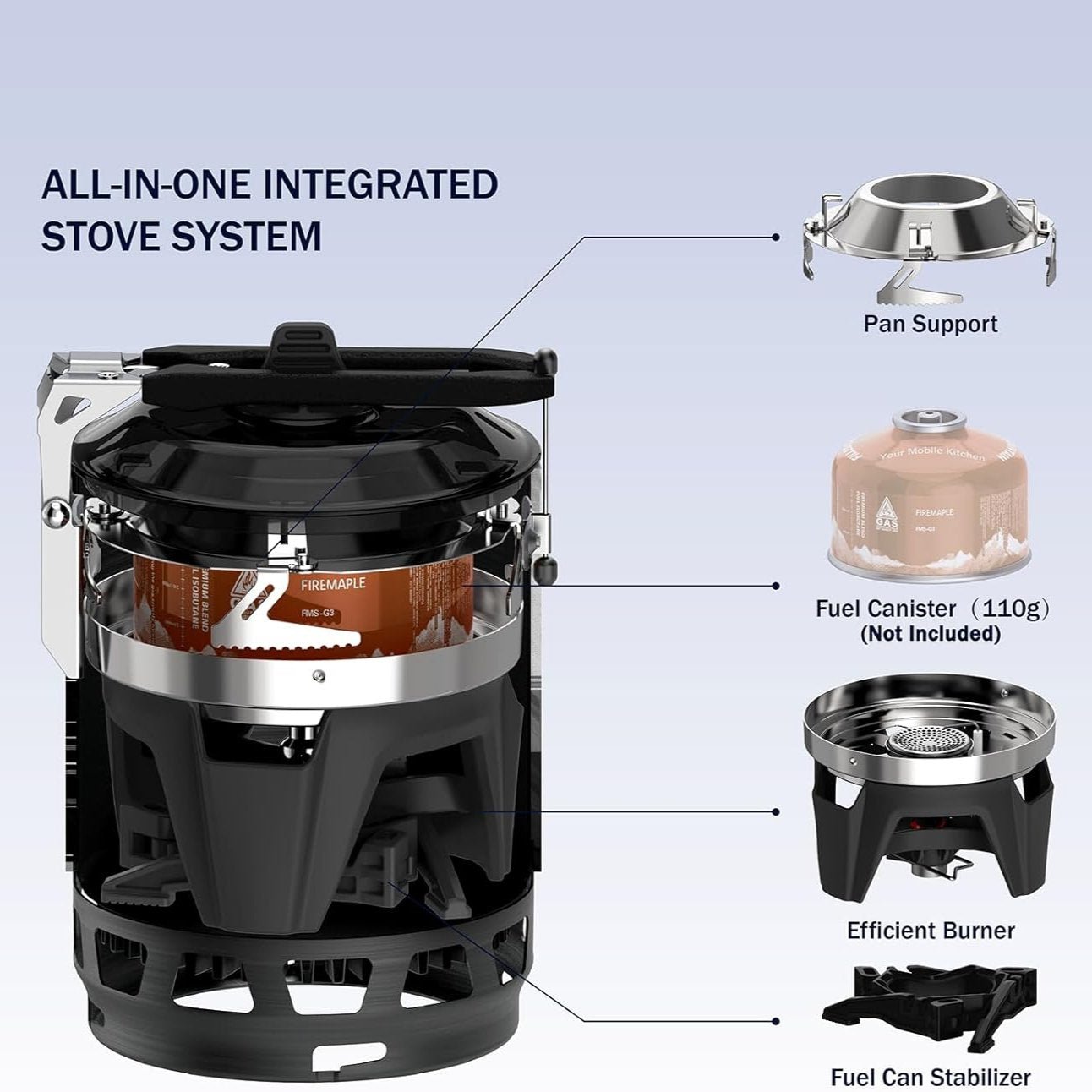 2026421 ~ FIREMAPLE COOK SYSTEM X3 BLK