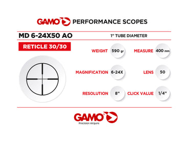 161051 ~ GAMO 6-24X50AO MD SCOPE