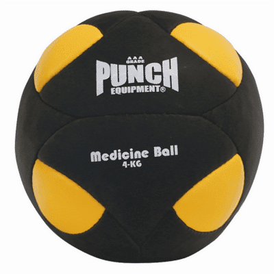 Punch Equipment 90871 ~ MEDICINE BALL YEL/BLK 4KG New zealand nz vaughan
