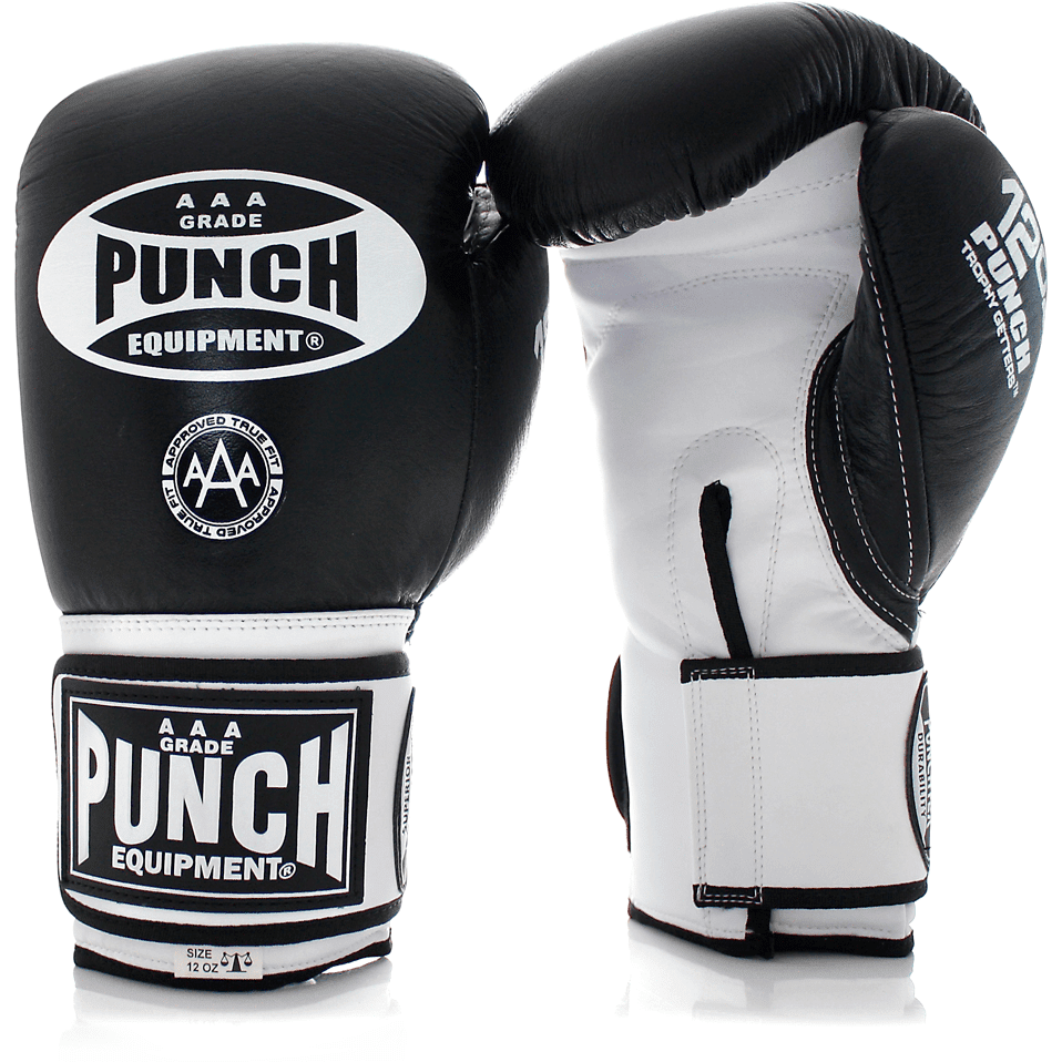 Punch Equipment MULTI-ITEM 90201 ~ TROPHY GET GLOVES BLACK/WHITE New zealand nz vaughan
