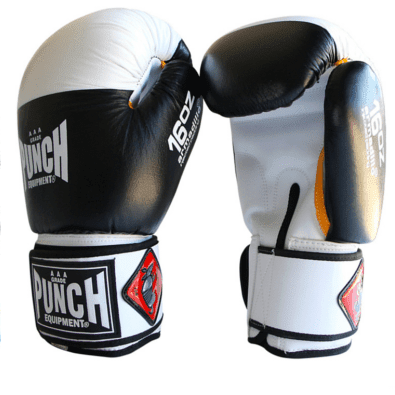 90231 ~ ARMADILLO BOXING GLOVES BLACK/WHITE