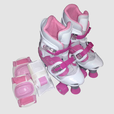 44041      ~ ROLLER SKATES WHT/PNK KIDS 1-4