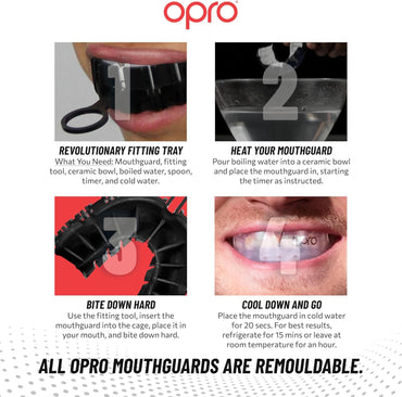 F3412      ~ OPRO SILVER MOUTHGUARD ALL BLK