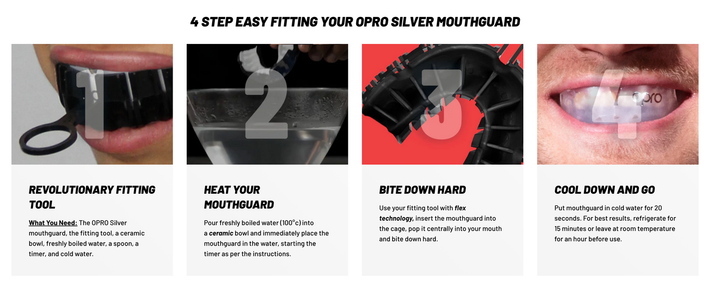 F3412      ~ OPRO SILVER MOUTHGUARD ALL BLK