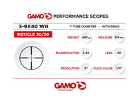 166345     ~GAMO 3-9X40 WR  SCOPE