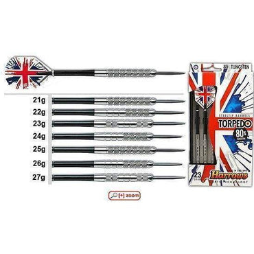 Harrows MULTI-ITEM G2113927   ~ HARROWS TORPEDO 80% DARTS New zealand nz vaughan