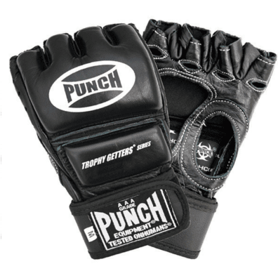 Punch Equipment MULTI-ITEM 900414     ~ FINGERLESS MITTS LEATHER BLACK New zealand nz vaughan